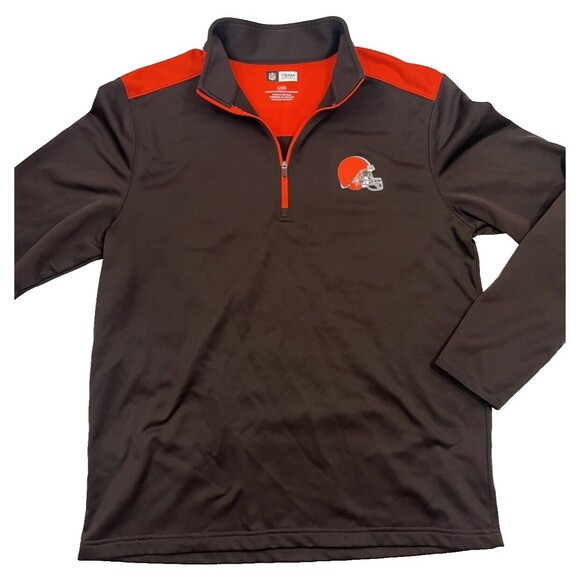 NFL Team Apparel Men's Cleveland Browns 1/4 Zip Sweatshirt Size‎ Large Football - Picture 1 of 4